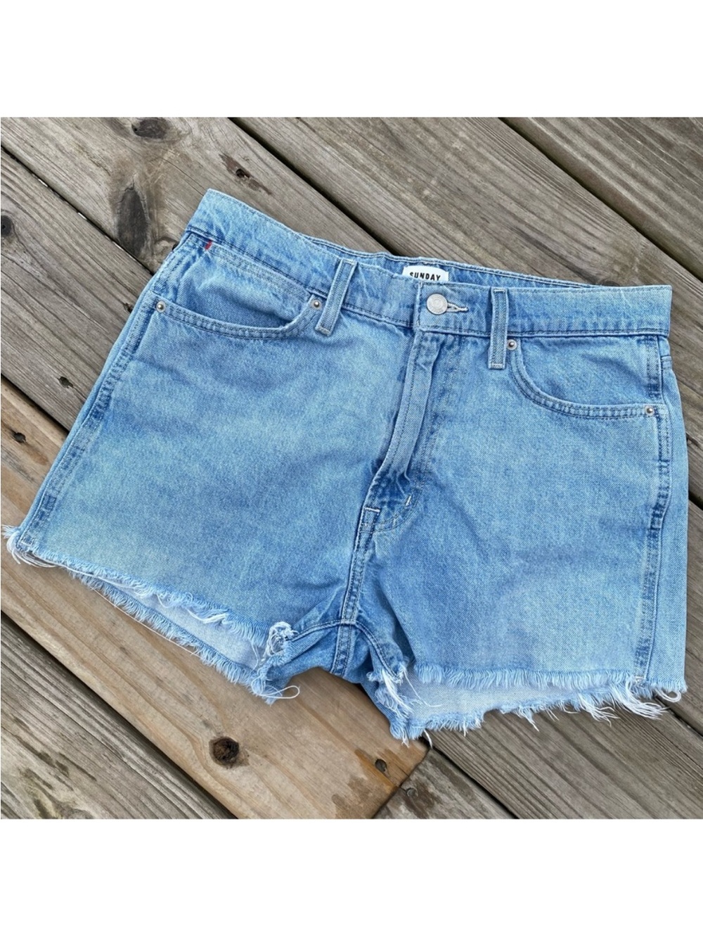 Sunday Best Aritzia High Rise Raw Hem Jean Shorts